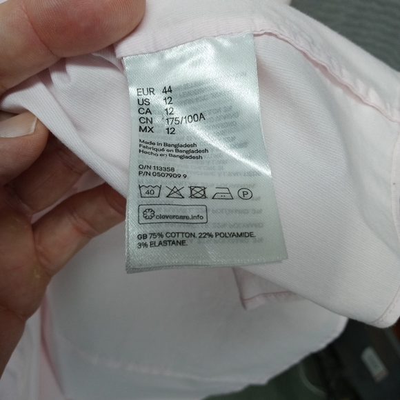 H & M women's long sleeve button front top pink co - Picture 5 of 6